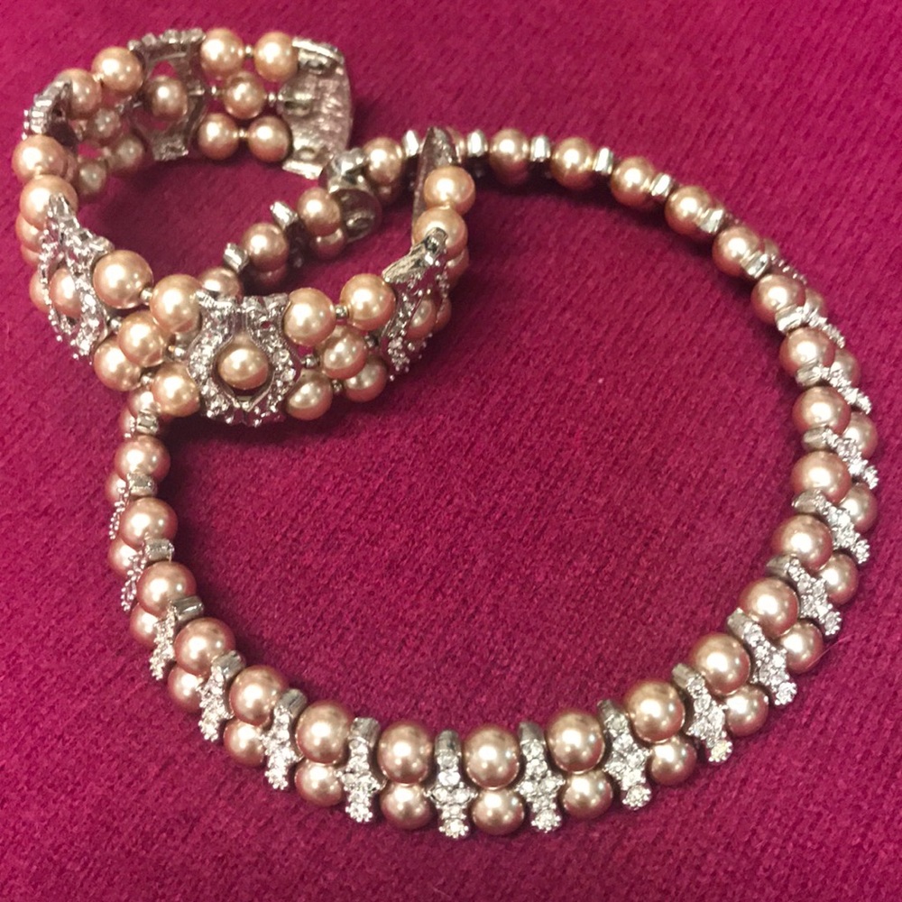 Necklace and bracelet set.